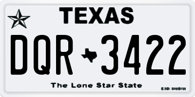 TX license plate DQR3422
