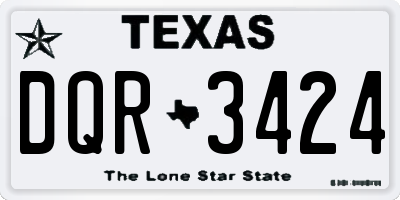 TX license plate DQR3424