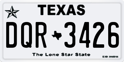 TX license plate DQR3426