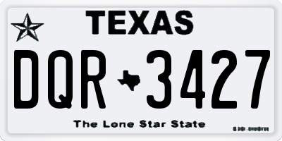 TX license plate DQR3427