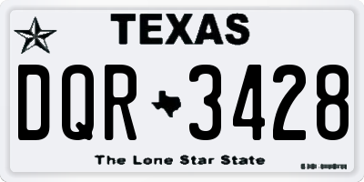 TX license plate DQR3428