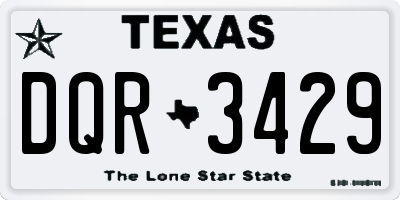 TX license plate DQR3429