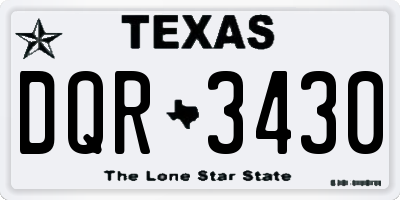 TX license plate DQR3430