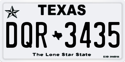 TX license plate DQR3435