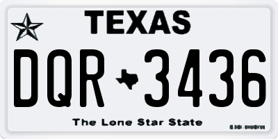 TX license plate DQR3436
