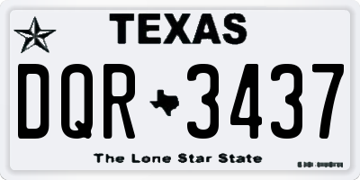TX license plate DQR3437