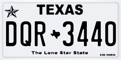 TX license plate DQR3440