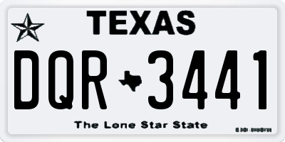 TX license plate DQR3441