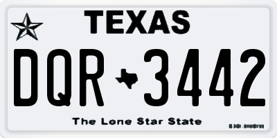 TX license plate DQR3442