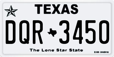 TX license plate DQR3450