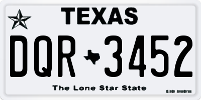 TX license plate DQR3452