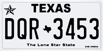 TX license plate DQR3453