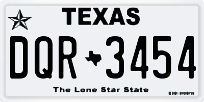TX license plate DQR3454