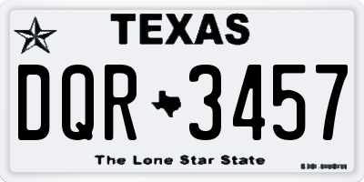 TX license plate DQR3457