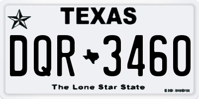 TX license plate DQR3460