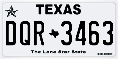 TX license plate DQR3463