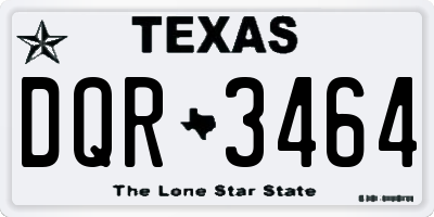 TX license plate DQR3464