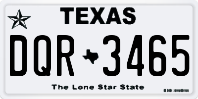 TX license plate DQR3465