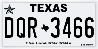 TX license plate DQR3466