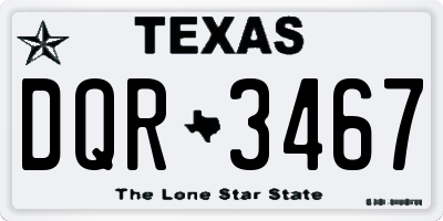TX license plate DQR3467