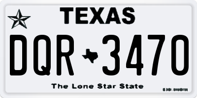 TX license plate DQR3470
