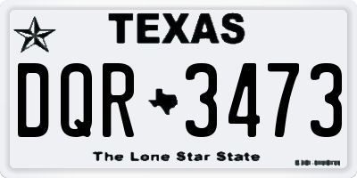 TX license plate DQR3473