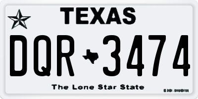 TX license plate DQR3474