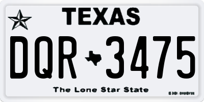 TX license plate DQR3475