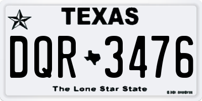 TX license plate DQR3476
