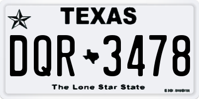 TX license plate DQR3478