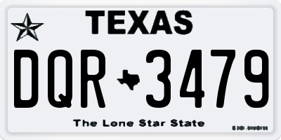 TX license plate DQR3479