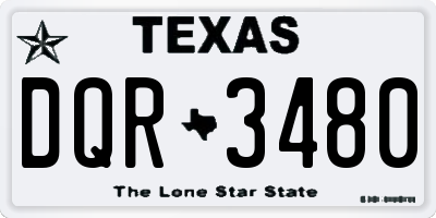 TX license plate DQR3480