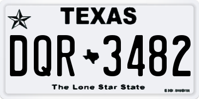 TX license plate DQR3482
