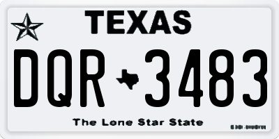 TX license plate DQR3483