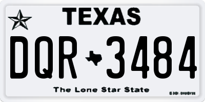 TX license plate DQR3484