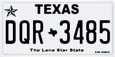 TX license plate DQR3485
