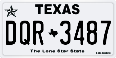 TX license plate DQR3487