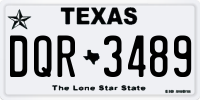 TX license plate DQR3489
