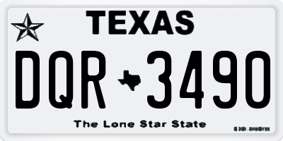 TX license plate DQR3490