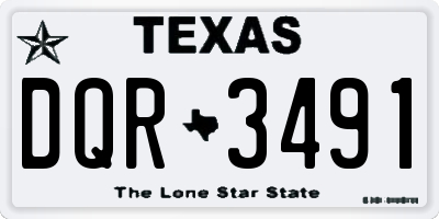 TX license plate DQR3491