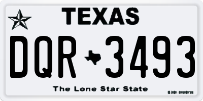 TX license plate DQR3493