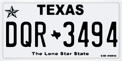 TX license plate DQR3494