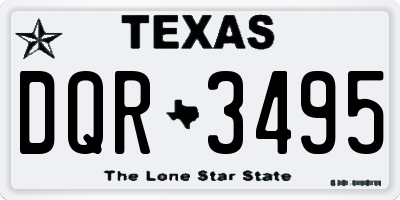 TX license plate DQR3495