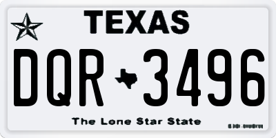 TX license plate DQR3496