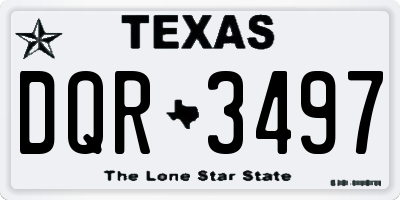 TX license plate DQR3497
