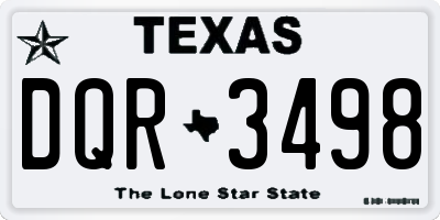 TX license plate DQR3498