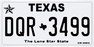 TX license plate DQR3499