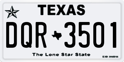 TX license plate DQR3501