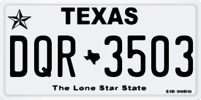 TX license plate DQR3503