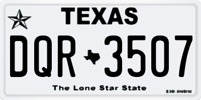 TX license plate DQR3507